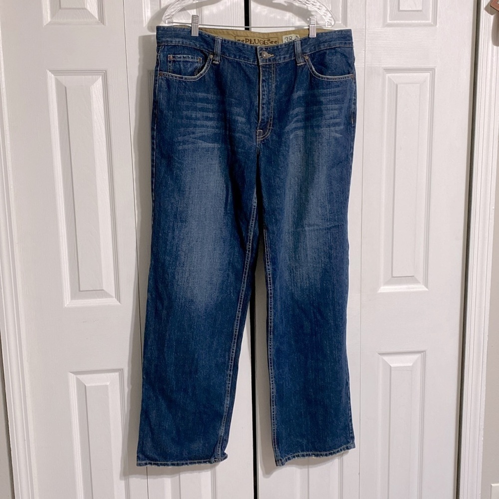 Plugg men denim blue jeans size 38